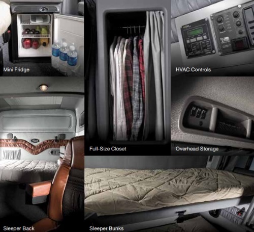 semi truck sleeper cab amenities