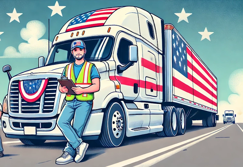 cdl pre trip checklist us driver cartoon style with checklist and truck